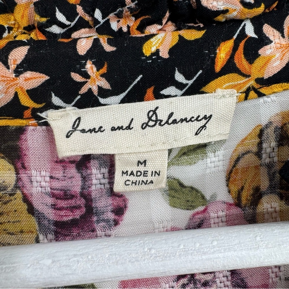 Jane + Delancey Floral Ruffle Long Sleeve Blouse Top - Size M - Boho Cottagecore - Picture 7 of 14